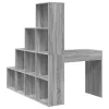  Sarokíróasztal polcokkal tárolóval Szürke sonoma 101,5 x 149,5 x 149,5 cm