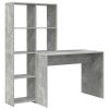  Asztal polcokkal tárolóval Beton szürke 138.5 x 55 x 143 cm Faanyag