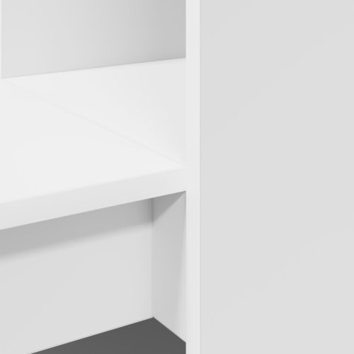  Asztal polcokkal tárolóval Fehér 122 x 67 x 145 cm Műgyanta és forgácslap