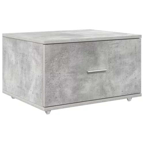  Asztal fiókkal polcokkal tárolóval Beton szürke 131.5 x 50 x 106.5 cm Faanyag