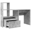  Asztal fiókkal polcokkal tárolóval Beton szürke 131.5 x 50 x 106.5 cm Faanyag