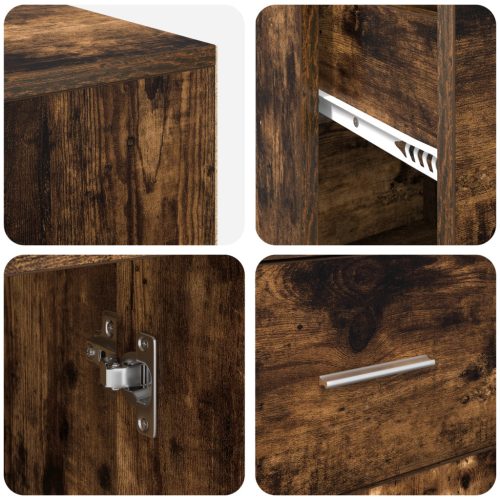  Sarok Íróasztal Füstölt Tölgy 102x88x75 cm Hajlított Fa