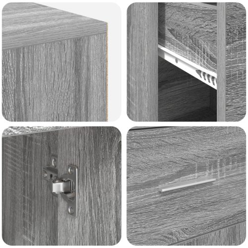  Szürke Sonoma Sarokasztal 102x88x75 cm Műgyanta