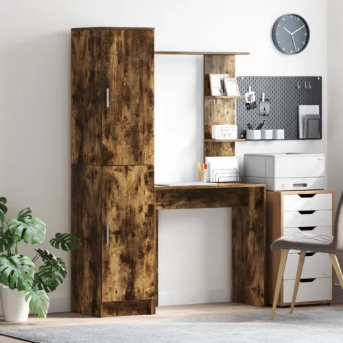  Tárolós Asztal Füstölt Tölgy Szerelt Fa