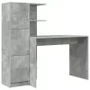  Tárolóval rendelkező íróasztal polcokkal 2 pcs Beton Szürke
