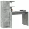  Tárolóval rendelkező íróasztal polcokkal 2 pcs Beton Szürke