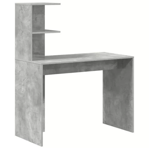  Tárolóval rendelkező íróasztal polcokkal 2 pcs Beton Szürke
