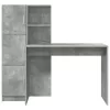  Tárolóval rendelkező íróasztal polcokkal 2 pcs Beton Szürke