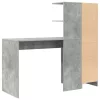  Tárolóval rendelkező íróasztal polcokkal 2 pcs Beton Szürke