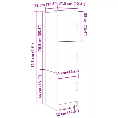  Tárolós Íróasztal Füstölt Tölgy Szerelt Fa