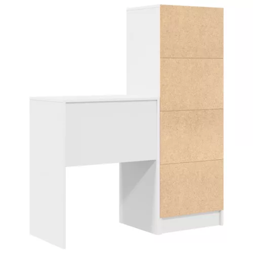  Asztal fiókkal polcokkal tárolóval 2 pcs Fehér
