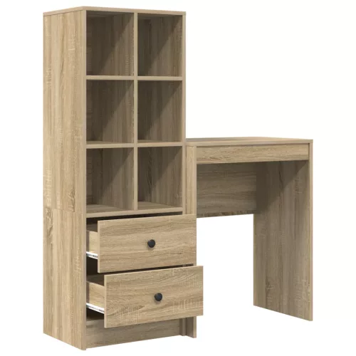  Asztal fiókkal polcokkal tárolóval 2 pcs Sonoma tölgy