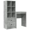  Asztal fiókkal polcokkal tárolóval 2 pcs Beton Szürke