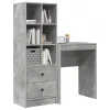  Asztal fiókkal polcokkal tárolóval 2 pcs Beton Szürke