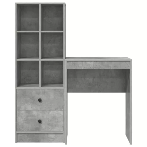  Asztal fiókkal polcokkal tárolóval 2 pcs Beton Szürke