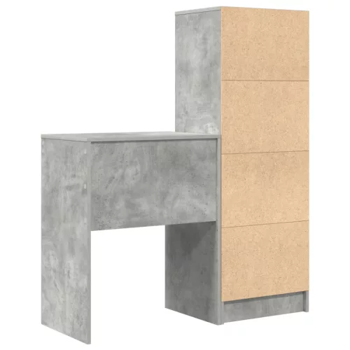  Asztal fiókkal polcokkal tárolóval 2 pcs Beton Szürke