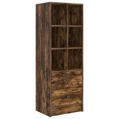  Asztal fiókkal polcokkal tárolóval 2 pcs Füstölt tölgy