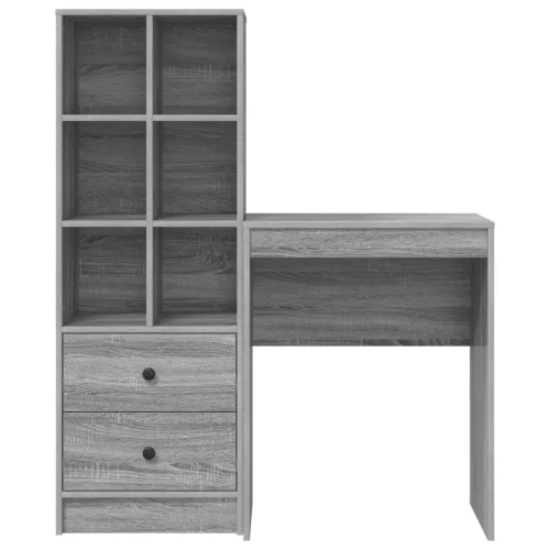  Asztal fiókkal polcokkal tárolóval 2 pcs Szürke Sonoma