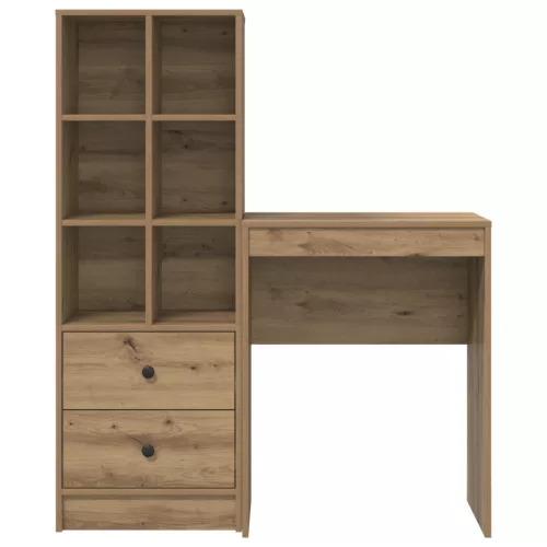  Asztal fiókkal polcokkal tárolóval 2 pcs Artisan tölgy