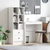  Asztal fiókkal polcokkal tárolóval 2 pcs Fehér
