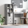  Asztal fiókkal polcokkal tárolóval 2 pcs Beton Szürke