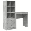  Asztal fiókkal polcokkal tárolóval 2 pcs Beton Szürke