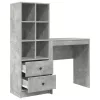  Asztal fiókkal polcokkal tárolóval 2 pcs Beton Szürke
