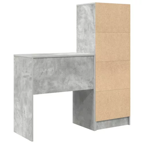  Asztal fiókkal polcokkal tárolóval 2 pcs Beton Szürke
