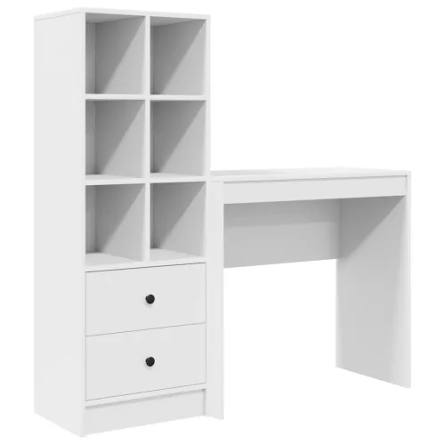  Asztal fiókkal polcokkal tárolóval 2 pcs Fehér