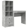  Asztal fiókkal polcokkal tárolóval 2 pcs Beton Szürke