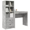  Asztal fiókkal polcokkal tárolóval 2 pcs Beton Szürke