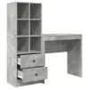  Asztal fiókkal polcokkal tárolóval 2 pcs Beton Szürke
