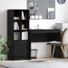  Asztal fiókkal polcokkal tárolóval 2 pcs Fekete tölgy
