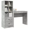  Asztal fiókkal polcokkal tárolóval 2 pcs Beton Szürke