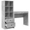  Asztal fiókkal polcokkal tárolóval 2 pcs Beton Szürke