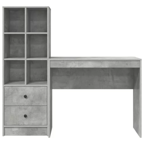  Asztal fiókkal polcokkal tárolóval 2 pcs Beton Szürke