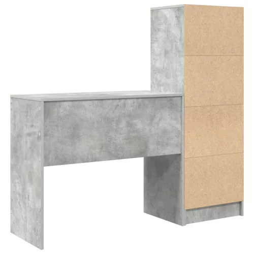  Asztal fiókkal polcokkal tárolóval 2 pcs Beton Szürke