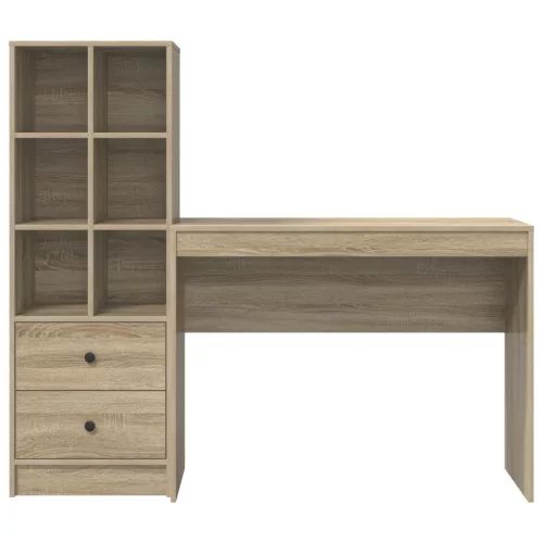  Asztal fiókkal polcokkal tárolóval 2 pcs Sonoma tölgy