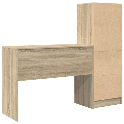  Asztal fiókkal polcokkal tárolóval 2 pcs Sonoma tölgy