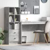  Asztal fiókkal polcokkal tárolóval 2 pcs Beton Szürke