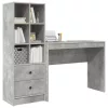  Asztal fiókkal polcokkal tárolóval 2 pcs Beton Szürke