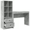  Asztal fiókkal polcokkal tárolóval 2 pcs Beton Szürke