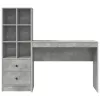  Asztal fiókkal polcokkal tárolóval 2 pcs Beton Szürke