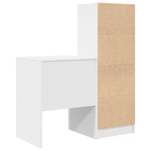  Asztal fiókkal polcokkal tárolóval 2 pcs Fehér