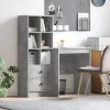  Asztal fiókkal polcokkal tárolóval 2 pcs Beton Szürke