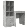  Asztal fiókkal polcokkal tárolóval 2 pcs Beton Szürke