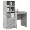  Asztal fiókkal polcokkal tárolóval 2 pcs Beton Szürke