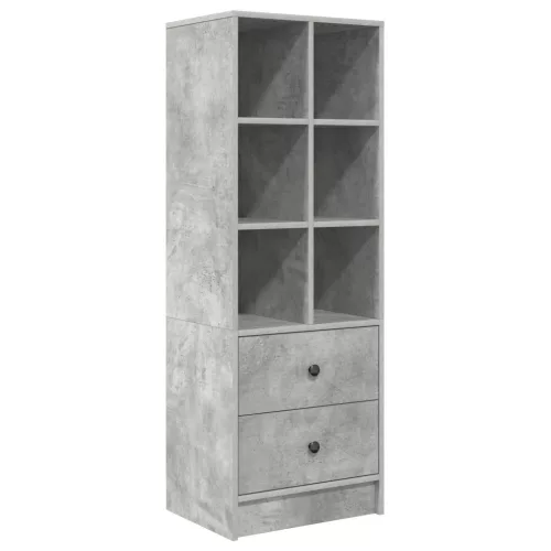  Asztal fiókkal polcokkal tárolóval 2 pcs Beton Szürke