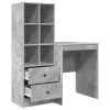  Asztal fiókkal polcokkal tárolóval 2 pcs Beton Szürke