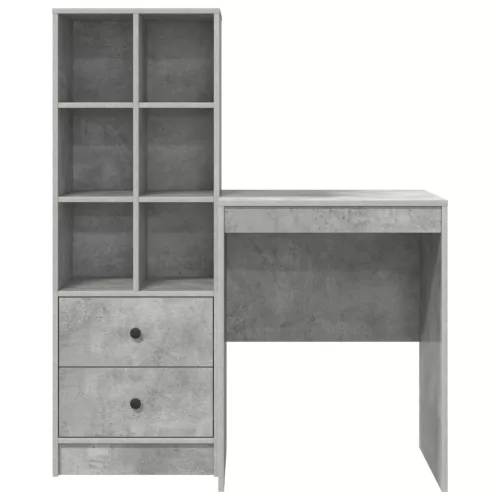  Asztal fiókkal polcokkal tárolóval 2 pcs Beton Szürke